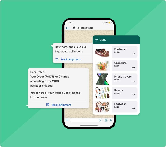 Automatización de WhatsApp Business con catálogo y notificaciones
